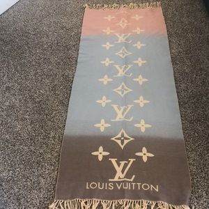 Louis Vuitton reykjavik wool/silk blend scarf- blue, rose, cream. PRICE FIRM.